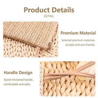 Pochette cosmétique en paille tressée pour la plage, faite à la main en raphia, trousse de maquillage écologique, organiseur de voyage pour articles de toilette avec dragonne