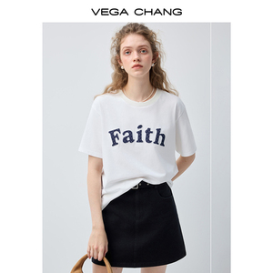 VEGA CHANG <span class=keywords><strong>T</strong></span>-<span class=keywords><strong>Shirt</strong></span> da <span class=keywords><strong>Donna</strong></span> di Alta Qualità con Stampa 'White Faith', Design Minimalista in <span class=keywords><strong>Cotone</strong></span> per Moda Outdoor Moderna - Product Image 5