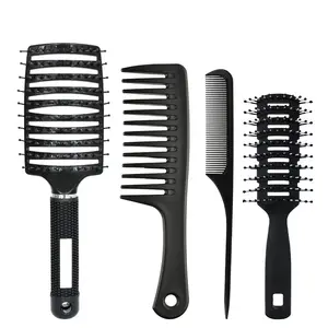 2024 Popular logotipo personalizado Big Bend Hair Brush hombres nueve filas peine cuchillo grande peine dientes anchos belleza pelo puntiagudo cola peine conjunto