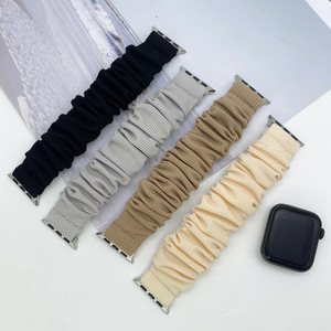 Correa de rayas elásticas de color sólido a la moda para Apple Watch Scrunchie correa elástica para Apple Watch Scrunchie <span class=keywords><strong>Solo</strong></span> <span class=keywords><strong>Loop</strong></span> correa de reloj - Product Image 2