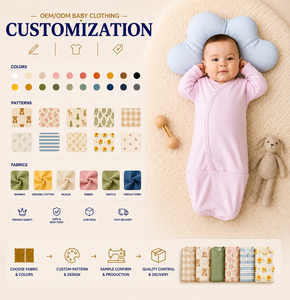 Combinaison de sommeil pour bébé nouveau-né de haute qualité, 100% coton biologique, boutonnée, anti-gigotement, OEM, fabriquée en usine au Vietnam - Product Image 4