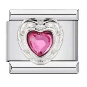 Bracelet modulaire en acier inoxydable italien, série rose, ensemble de breloques en forme de cœur, de lèvres et de nœud papillon, bijoux unisexes, cadeau - Product Image 3