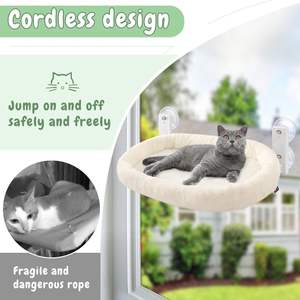 Cama plegable para ventana de gato, hamaca para gato, cama para ventana con 4 ventosas fuertes, cama suave para gato - Product Image 6