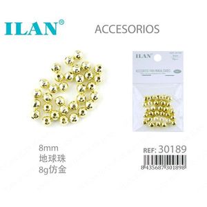 Perline Metalliche Ilan 8mm Placcate Oro per Accessori Artigianali - Product Image 1