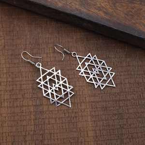 New Arrival Handmade Sterling Silver Sri Yantra Tribal Geometric <b>Hoop</b> <b>Earrings</b> <b>Fashionable</b> Wedding Party Gift Jewelry for Women - Product Image 4