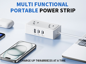 Mini Regleta de Enchufes con 2 Tomas de CA, 3 Puertos USB, 20W PD, Protector contra Sobretensiones, Cable de 5m/4FT/5FT/6FT para Escritorio y Dormitorio - Product Image 2