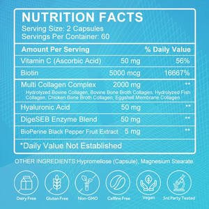 Kapsul Multi kolagen kecantikan alami OEM/ODM/OBM dengan Biotin asam hialuronat Vitamin C - Product Image 2