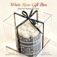 Klantgerichte aanpassing Eeuwige Bloem Ge conserveerde Witte Roos Cadeaubox voor Evenementendecoratie Kerstdag Valentijnsdag