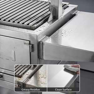 <span class=keywords><strong>Barbecue</strong></span> Asado Santa Maria à hauteur réglable <span class=keywords><strong>en</strong></span> acier inoxydable, au feu de bois, pour jardin, patio, restaurant extérieur - Product Image 4