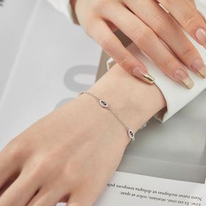 Bracelet Dylam en plaqué or 18 carats avec chaîne délicate, bijou simple, cadeau pour femme, yeux de saphir bleu porte-bonheur, zircone cubique 5A - Product Image 3