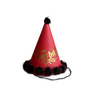 Sombrero de cumpleaños Honey And Sweetness, 19x15cm, acrílico, rojo, blanco, suministros para fiestas para niños y adultos - Product Image 4