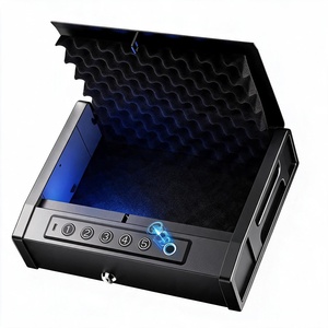 AUN Biometric <b>Lock</b> <b>Box</b> Hand <b>Safe</b> with Fingerprint Digital Keypad Auto-Lid Open Key <b>Lock</b> Household Use Electronic Optional XHSQH - Product Image 1