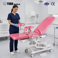 Mesa de Operaciones Ginecológicas con Certificación CE, Mesa de Examen Obstétrico con Estribos, Acero Inoxidable, Móvil