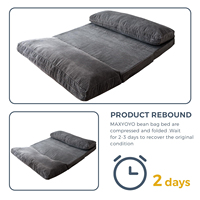 Sofá Cama Convertible de Corduroy Gris Jumbo, Sofá Lounge Plegable de 2 Plazas con Respaldo Ajustable para Sala de Estar o Dormitorio