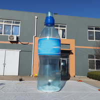 Aero Giant 5m Aiirtight Bouteille publicitaire gonflable pour la promotion de la marque Bouteille d'eau gonflable transparente avec lumière LED