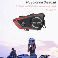 Casque de moto avec interphone double Inveer 1000 mètres, étanche IPX67, casque Bluetooth pour moto et vélo