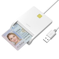 Lecteur de cartes intelligentes USB portable à fente unique en plastique pour cartes CAC, d'identité et SIM, idéal pour les bureaux et les administrations – Approvisionnement direct usine