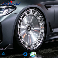 Jeu de 2 jantes forgées neuves 21-22 pouces 5x112 20mm ET pour M5/M8, finition métal brossé, design concave profond, luxe, en alliage d'aluminium sur mesure