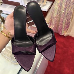 Sandalias de Tacón de Aguja Alto para Mujer, Zapatos de Novia de Cuero de Calidad, con Amortiguación y Punta Cuadrada, para Verano y Otoño - Product Image 2