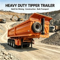 Semi-remorque benne arrière tri-essieux 60 tonnes en acier au carbone 45 m³ pour cargaison en vrac – Amérique du Sud
