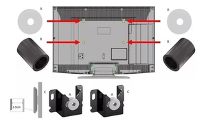 Fixed TV Wall Mount for 12" - 80" Small TV <strong>VESA</strong> <strong>200x200</strong> - 800x600mm 60KG Load Drilled Screw Hot Sale in Brazil Tv Bracket - Product Image 3