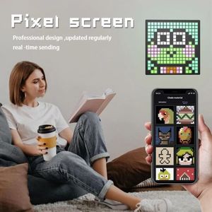 Pantalla de 64*64 píxeles Control de aplicación Pantalla de píxeles creativa Reloj de edición de contenido Decoración de escritorio para el hogar Pantalla de píxeles LED RGB - Product Image 4