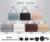 Tas Tangan Wanita Terbaru 2026 Grosir, Set Tas Selempang Kulit PU Fashion dengan Gesper Hati, Tas Jinjing Miss Alita