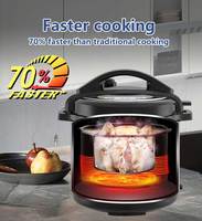 Juegos de cocina de acero inoxidable de 10 litros, sartén antiadherente 6l con dos ollas, olla a presión eléctrica Micro Industrial para frijoles