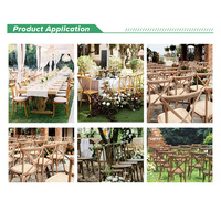 Chaise empilable en rotin avec dossier croisé en bois de chêne naturel de couleur antique pour banquet / chaise à dossier en X pour événements et mariages