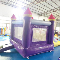 Vente directe d'usine, château gonflable rose en PVC de haute qualité, trampoline avec double toboggan, logo personnalisé imprimé, utilisation en extérieur