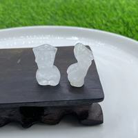 Mannequin féminin en pierre semi-précieuse naturelle de 30 mm, quartz rose, quartz clair, quartz laiteux, quartz fraise, poli et fini