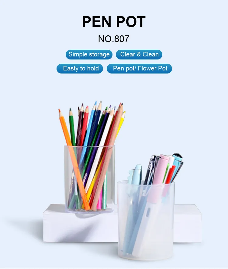 Kleurrijke Ronde Briefpapier Beker Potlood Pen Stand Blanco Plastic Sublimatie Pen Houder Voor Kantoor