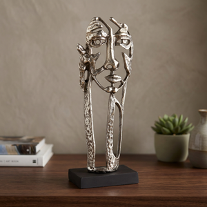 Support à bougie abstrait en aluminium fait main, portable, 27 cm de haut, durable, décoration d'intérieur pour Pâques et la Saint-Valentin - Product Image 5