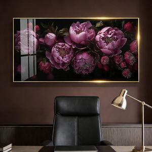 Pintura de Paisaje de Estilo Moderno, Decoración de Pared para el Hogar, Pintura con Luz LED, Murales para Sala de Estar, Flores, Pintura de Porcelana de Cristal - Product Image 3