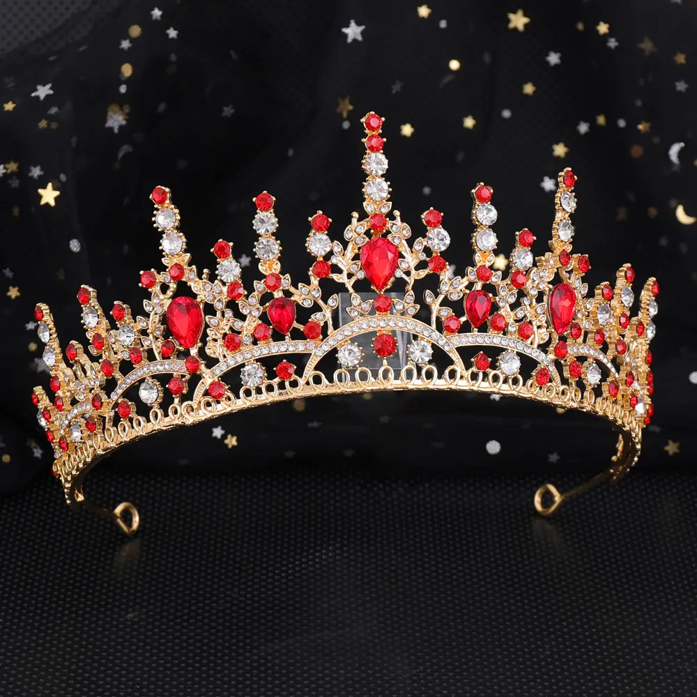 2312 Overseas hot selling rhinestone wedding tiara luxury large crystal bride accessories party hair