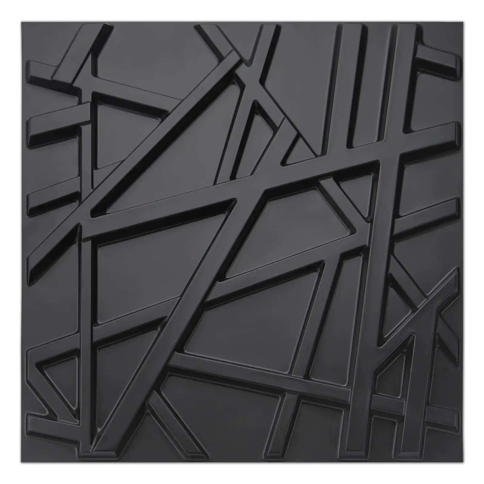 Texturas decorativas de PVC Paneles de pared 3D negros para decoración de pared interior, decoración de pared negra