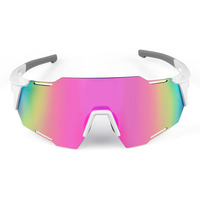 Lunettes de soleil sans bords, verres à miroir, de Sport, cyclisme
