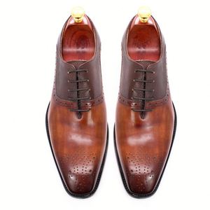 Chaussures en cuir pour hommes 2026 Brook Oxford, style patchwork, formelles, britanniques, à enfiler, bout pointu, vente en gros transfrontalière - Product Image 6