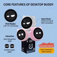 Robot éducatif intelligent CBYD pour enfants, jouet STEM en plastique avec affichage d'expressions faciales aléatoires, lumière, son et application vocale IA