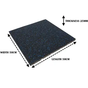 500X500橡胶砖1英寸25毫米厚橡胶地砖地板垫