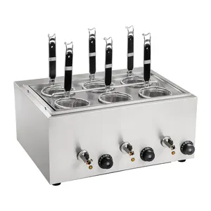Restaurant Stainless Steel Counter Top automatic pasta cooker 6 Basket counter top Electric pasta cooker price