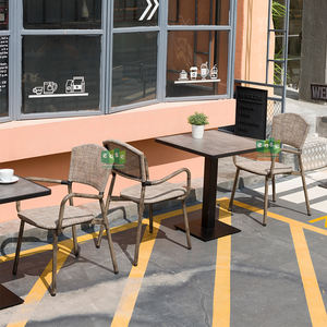 Mesa y silla de aluminio para cafetería, restaurante al aire libre, comercial, E1160 + E9612TCS1 - Product Image 3