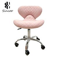 Chaise de technicien en pédicure avec roulettes en verre, réglable en hauteur, pivotante à 360 degrés, mobilier de salon de spa pour les pieds