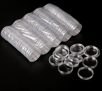Capsule de protection ronde transparente pour pièces de monnaie en plastique de 20 mm et 20,5 mm
