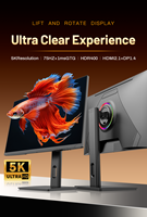 Moniteur LCD de jeu IPS 5K de 27 pouces, 60 Hz, 120 % sRGB, 178° de champ de vision large, 1 ms de temps de réponse, HDR, DP, ordinateur de bureau