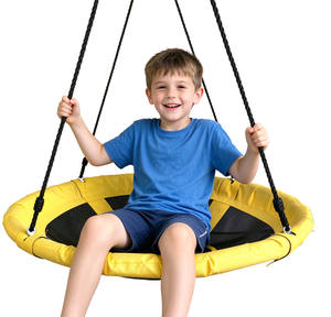 CreateFun 40 Inch <strong>Saucer</strong> <strong>Swing</strong> Adjustable Height Round Outdoor Hanging Seat for Garden - Product Image 4