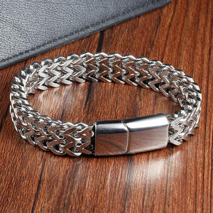 Pulsera Unisex <span class=keywords><strong>de</strong></span> Acero Inoxidable 316 <span class=keywords><strong>de</strong></span> Doble Fila con <span class=keywords><strong>Cierre</strong></span> Magnético, Antialérgica y Sin Decoloración, Ideal para Regalo - Product Image 3