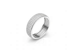 Bague en argent 925 entièrement pavée de diamants, large, de luxe, pour mariage, micro-pavée, bijoux de créateur, cadeau d'anniversaire - Product Image 2