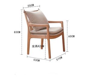 Nordic sedia da pranzo <span class=keywords><strong>in</strong></span> legno massello per uso domestico sedia da studio per il tempo libero semplice sedia da scrivania dal Design moderno poltrona - Product Image 3