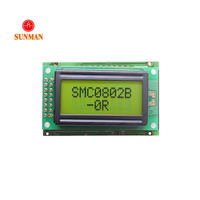 Modul LCD STN COB 8*2 Karakter dengan Font Cyrillic Rusia, Bebas Timbal, Kontroler ST7066U 5V SMC0802B-OR